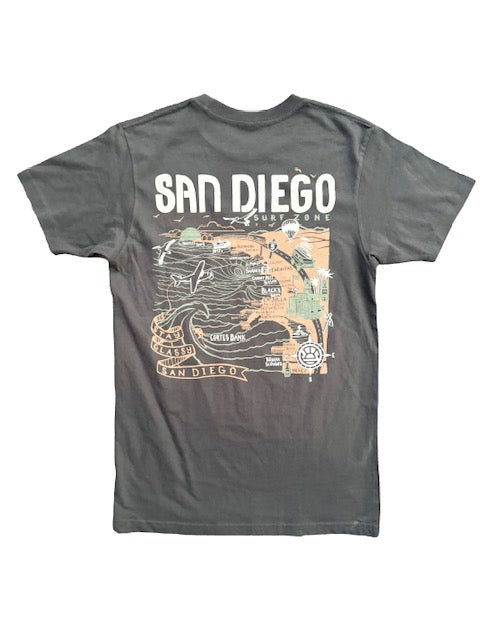 South Coast Mens SD Map 3-Tone Tee