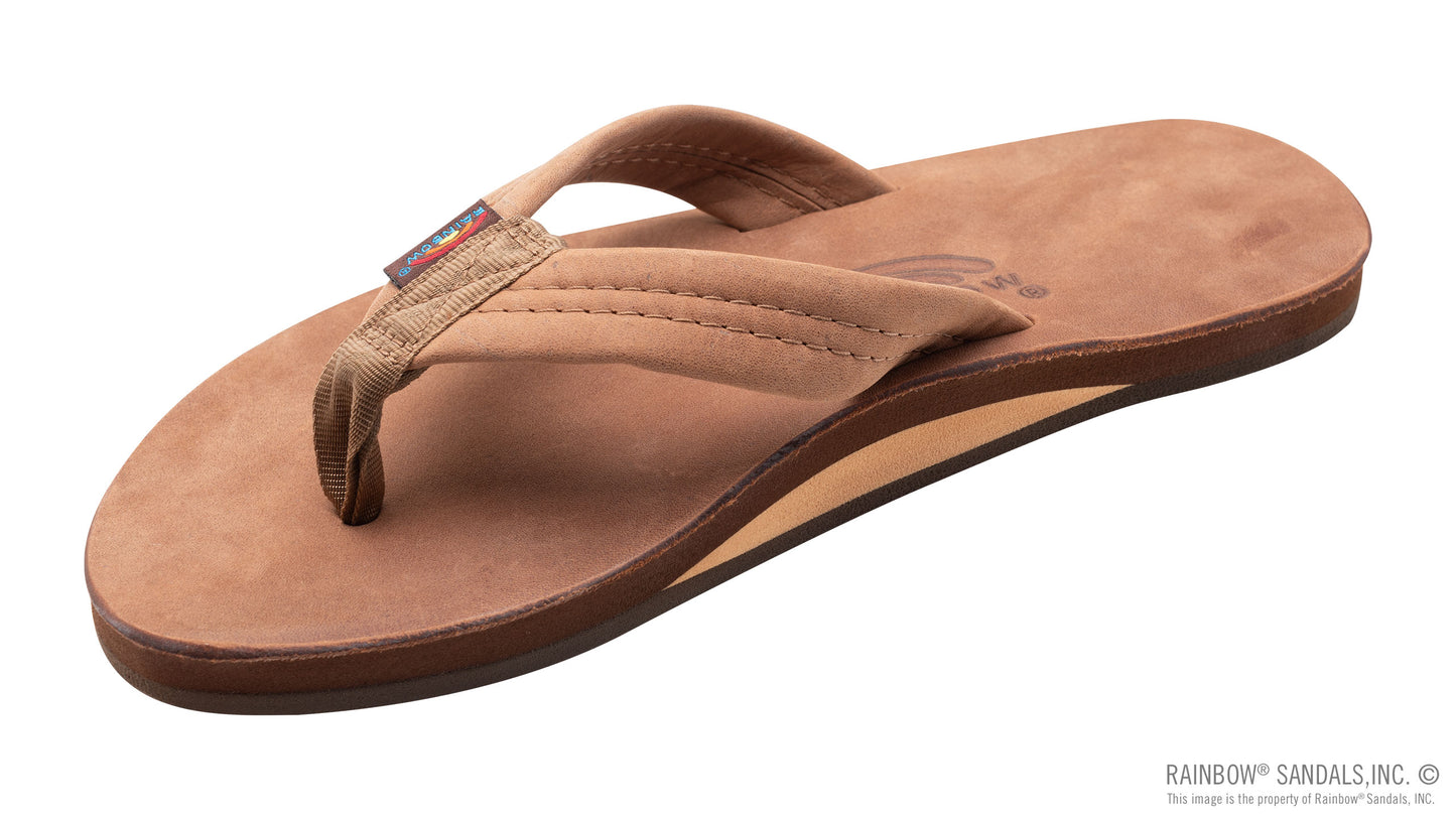 Rainbows Men's Luxury Leather Single Layer Arch Support Nogales Wood