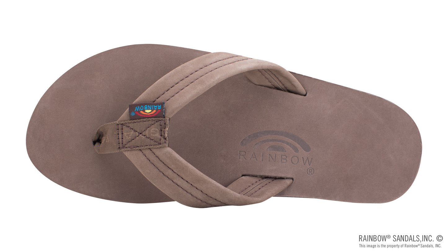 Rainbows Men's Single Layer Premier Leather with Arch Support 1" Strap eXpresso