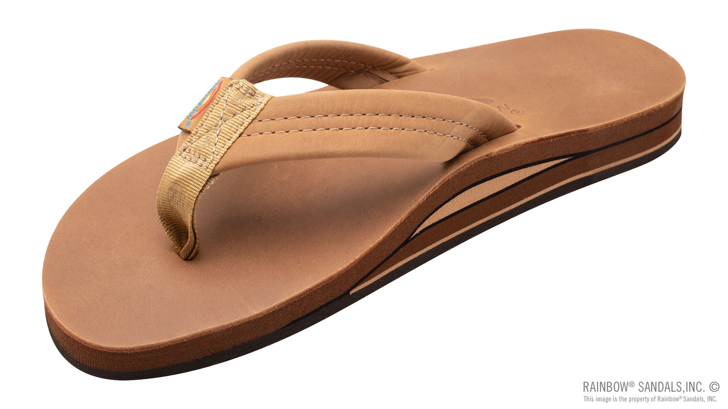 Rainbows Men's Luxury Leather - Double Layer Arch Support Buck Skin