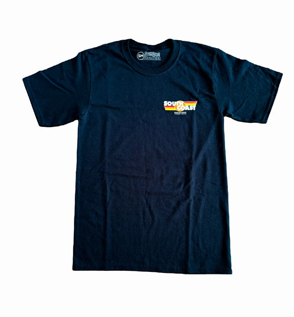SOUTH COAST MENS RETRO FLAG TEE BLACK