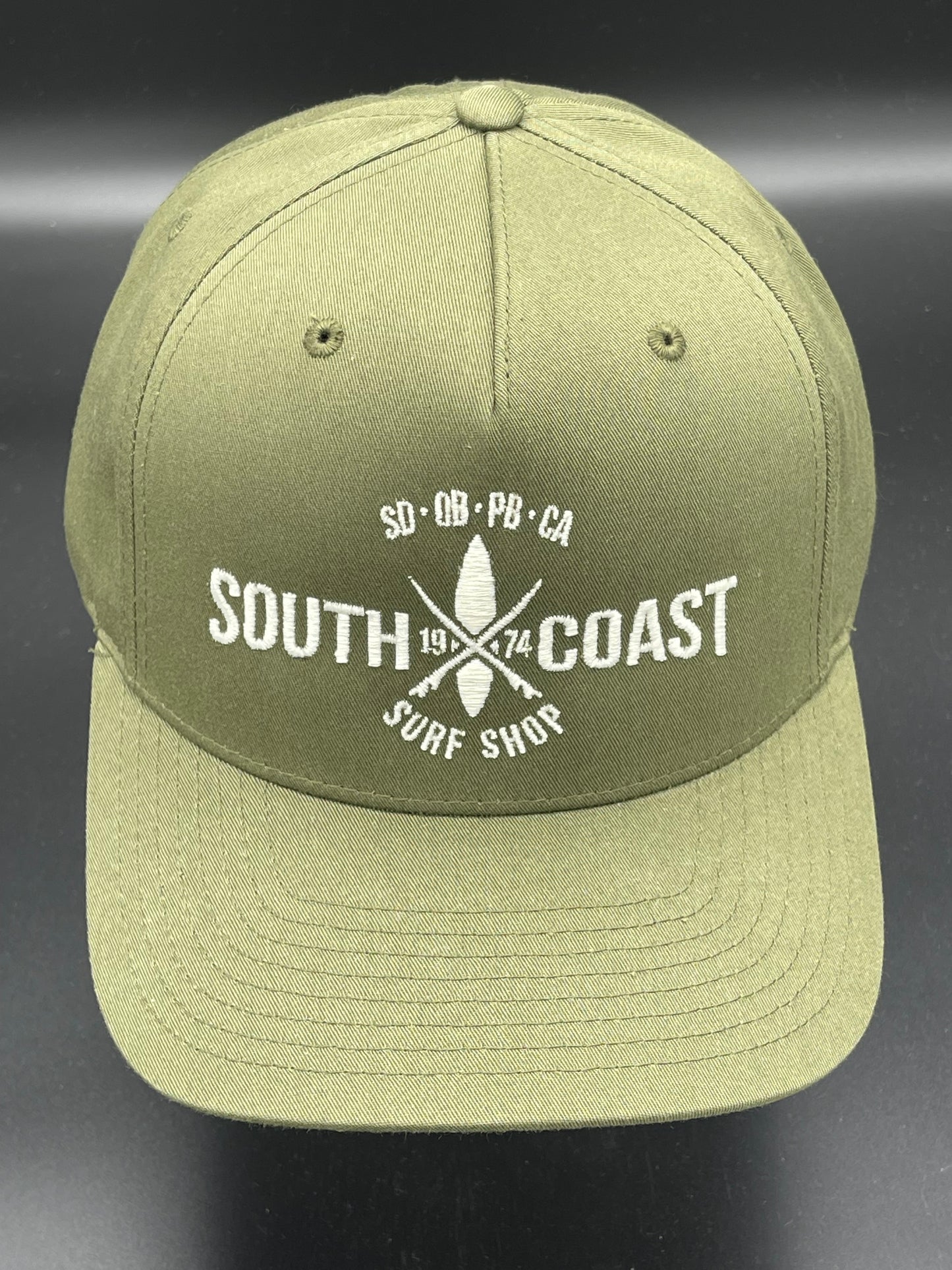 South Coast Adult Cross Logo Snapback Hat Army Olive