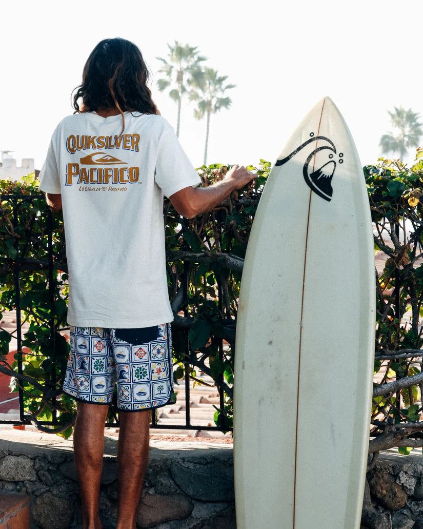 Quiksilver X Pacifico Mens Signage tee in Natural