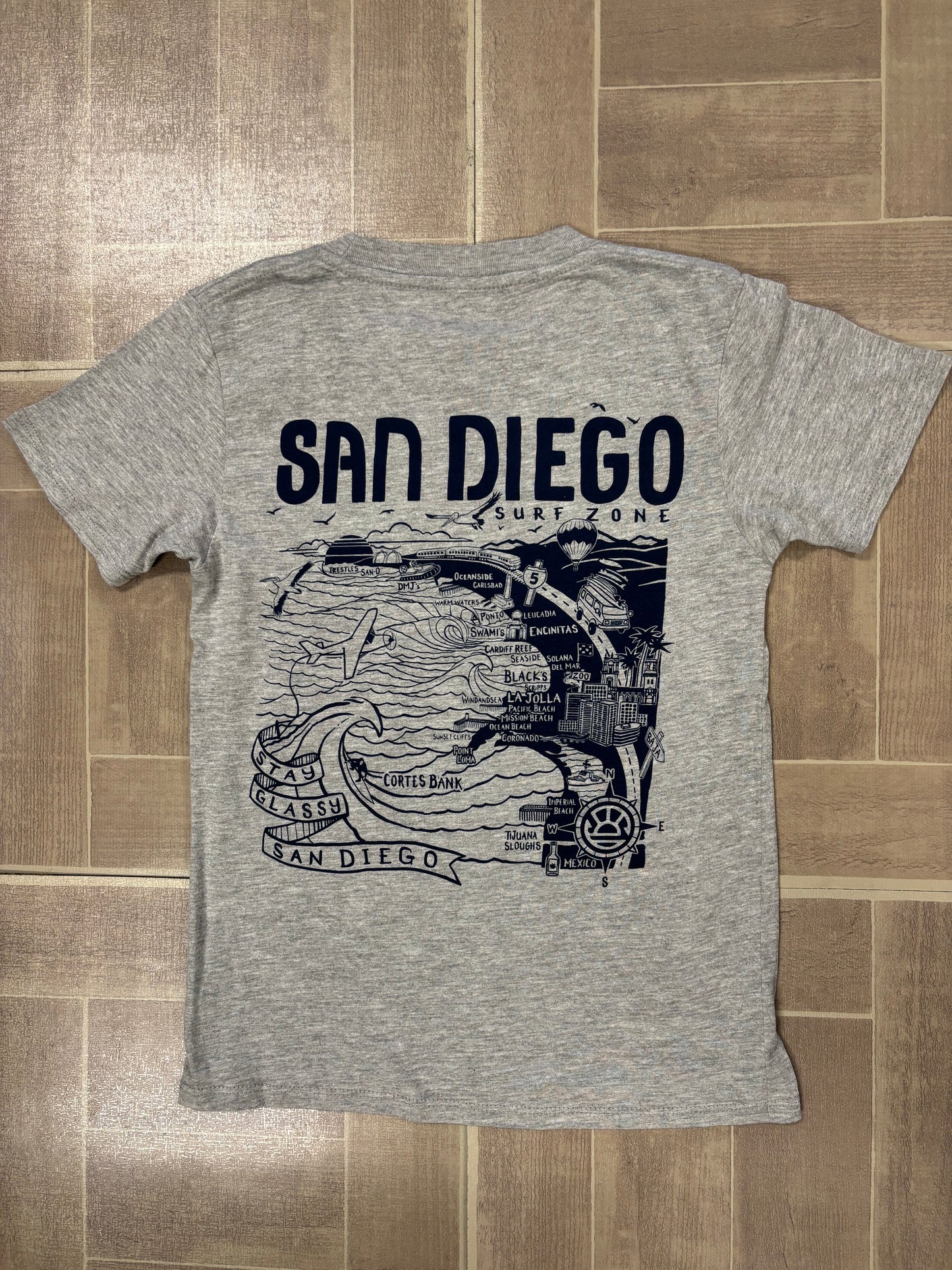 South Coast Youth SD Map Tee Gray