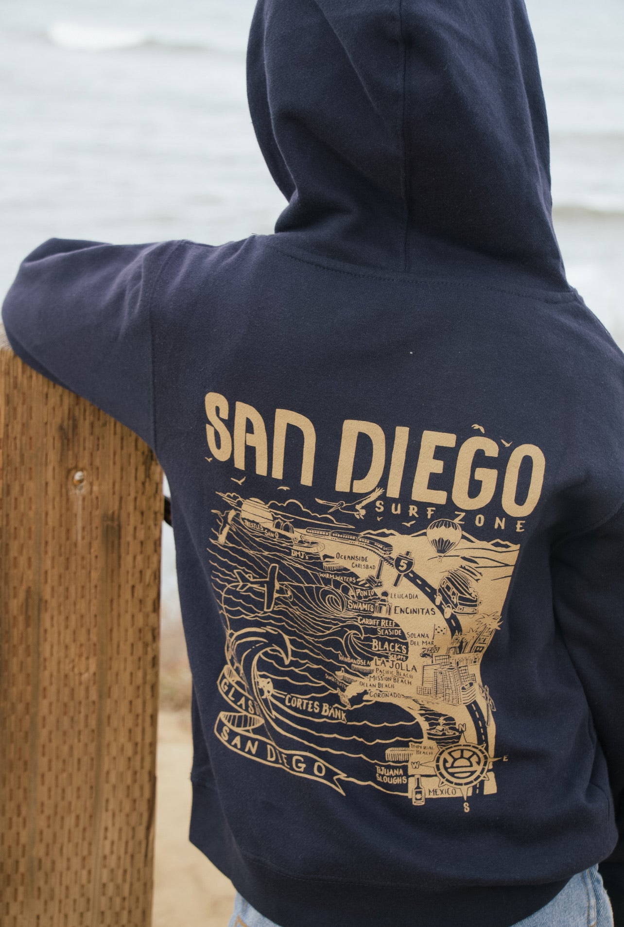 South Coast Youth SD Map Hoodie Navy