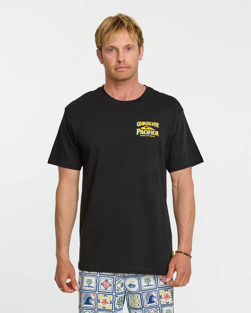Quiksilver X Pacifico Mens Signage Tee in Black