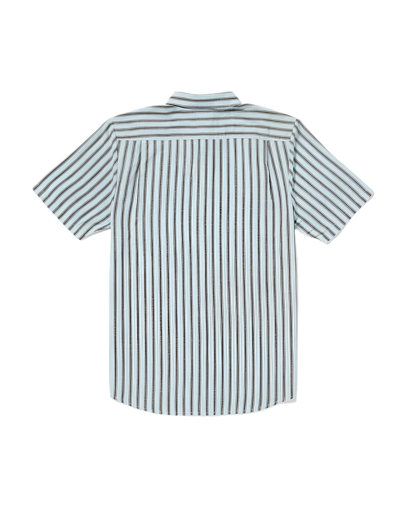 Volcom Men's ArvoStripe Woven Short Sleeve Shirt Road Sky