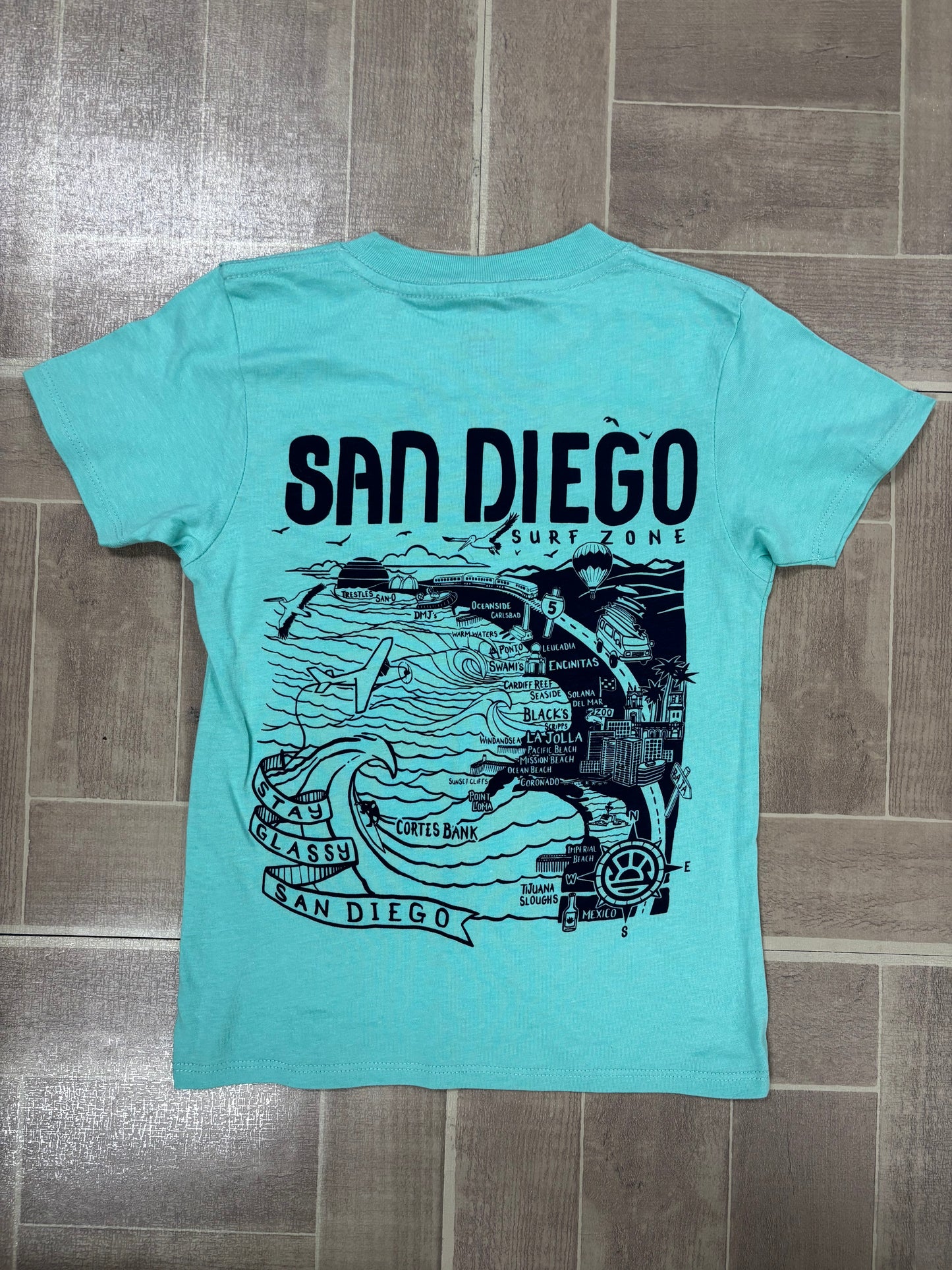South Coast Youth SD Map Tee Mint