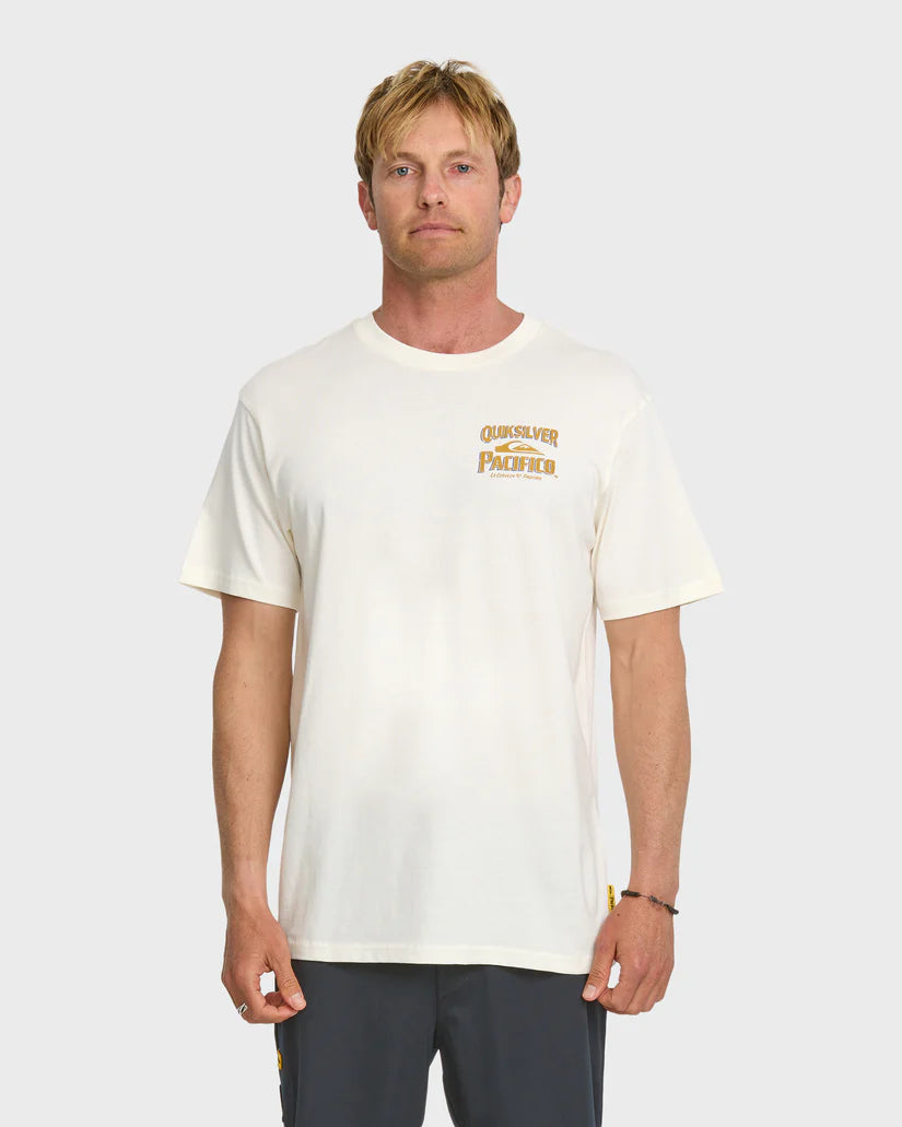 Quiksilver X Pacifico Mens Signage tee in Natural