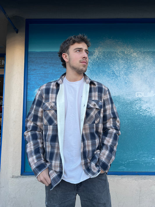 South Coast Sherpa Flannel Cream/Navy