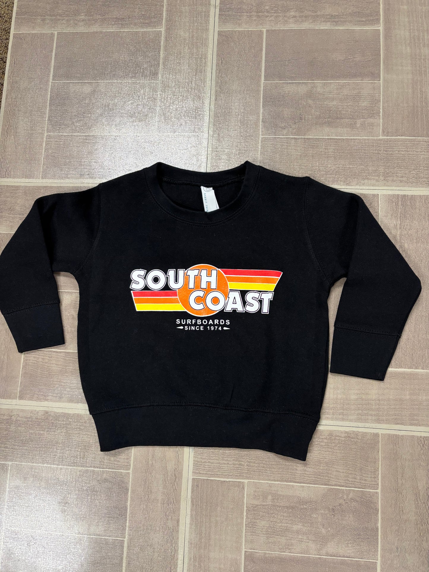 South Coast Kids Retro Crew Fleece Black