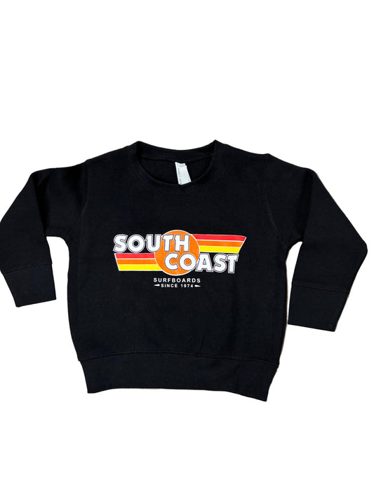South Coast Kids Retro Crew Fleece Black