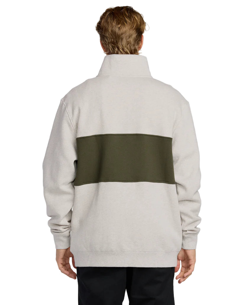 Billabong Bad Dog 3/4 Zip Mockneck Sweatshirt Sand Heather