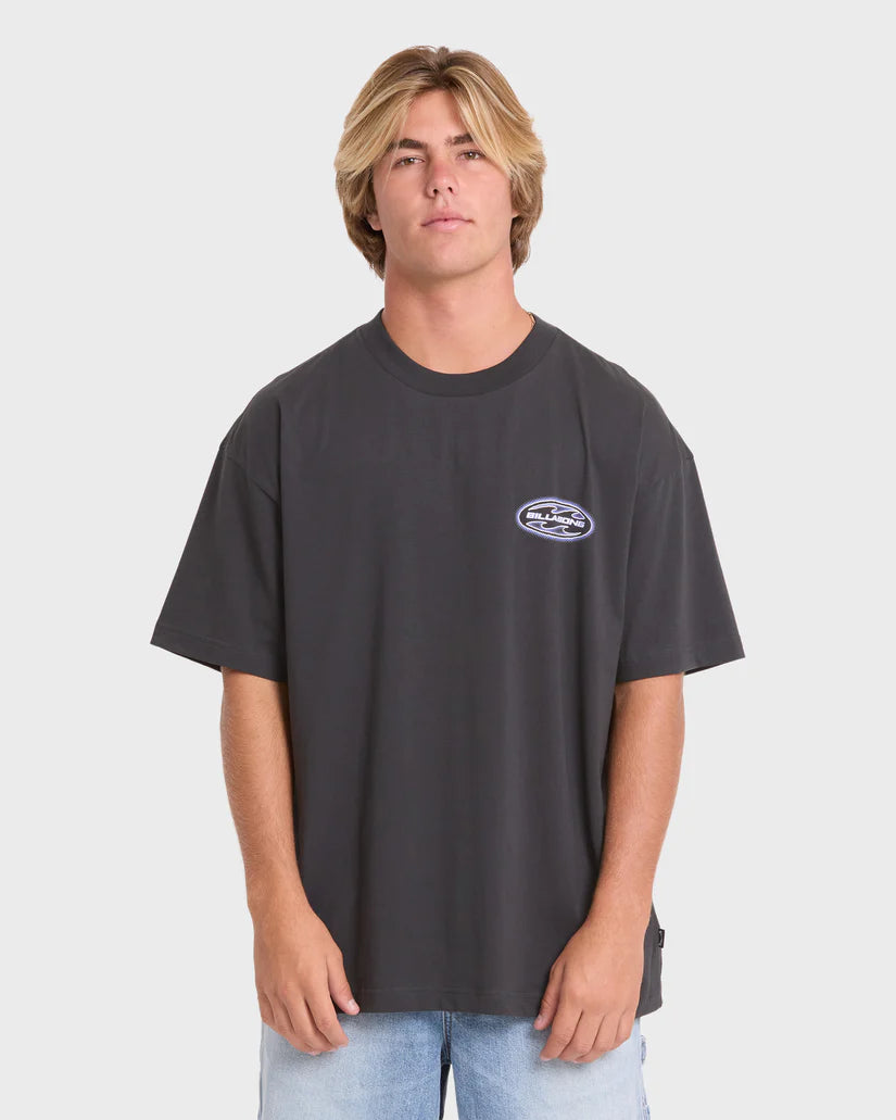 Billabong Men's Bad Dog OG Short Sleeve Cotton Tee Washed Black