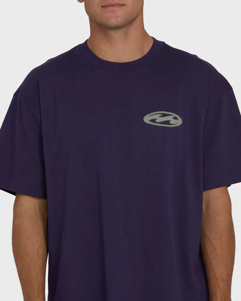 Billabong Men's Bad Dog Tonedawg OG Short Sleeve Knit Tee Purple Velvet