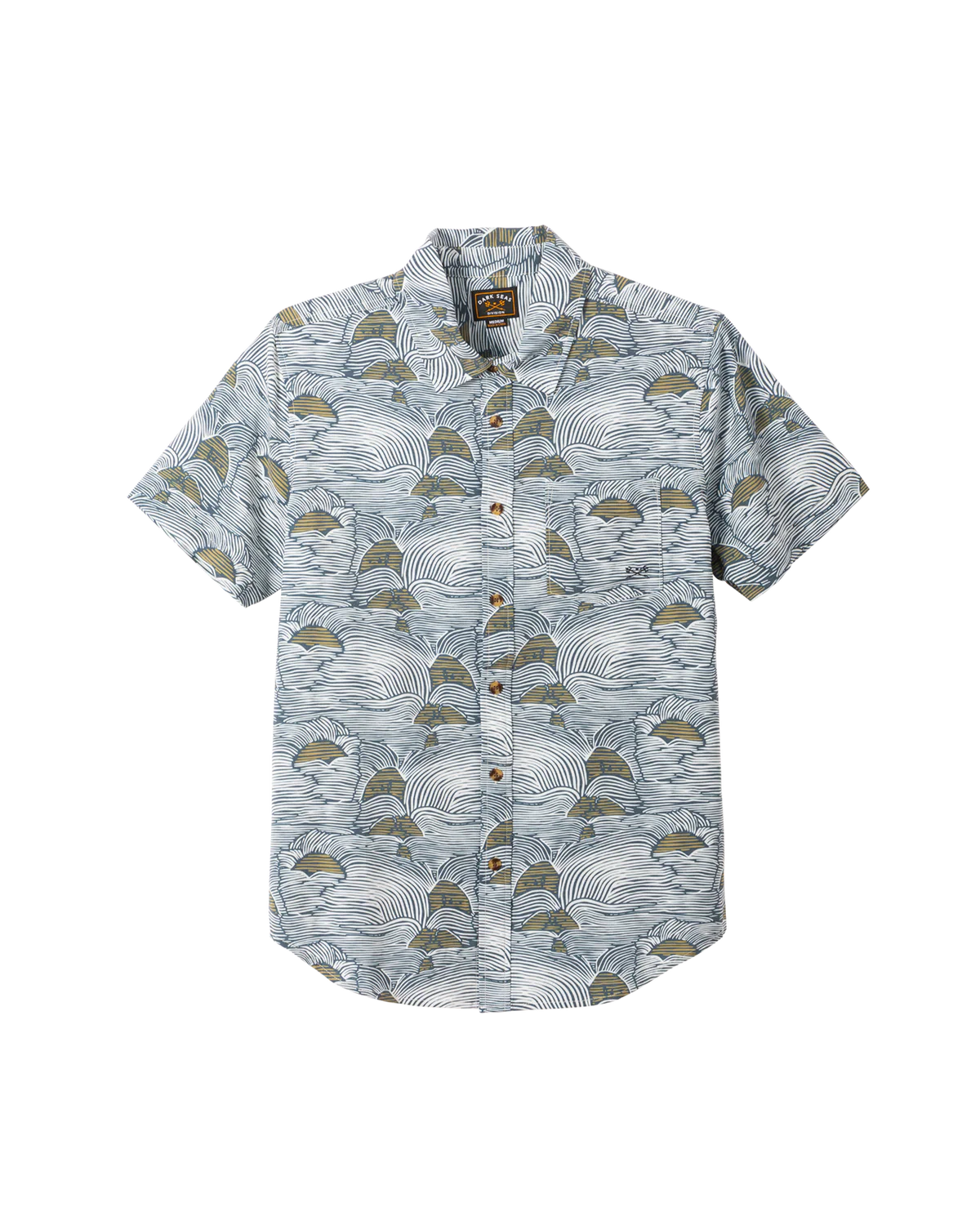 Dark Seas Bobby Short Sleeve Shirt Navy Gold