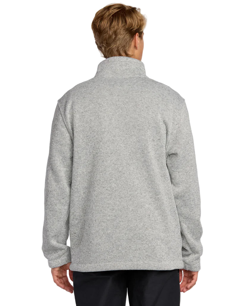 Billabong Boundary Mock Neck Zip Sweatshirt Gray Heather