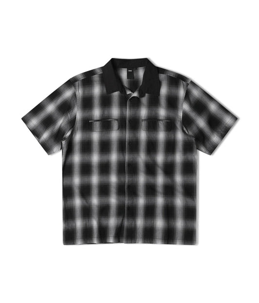 Former Broadcast Plaid SS Shirt Black Ombre