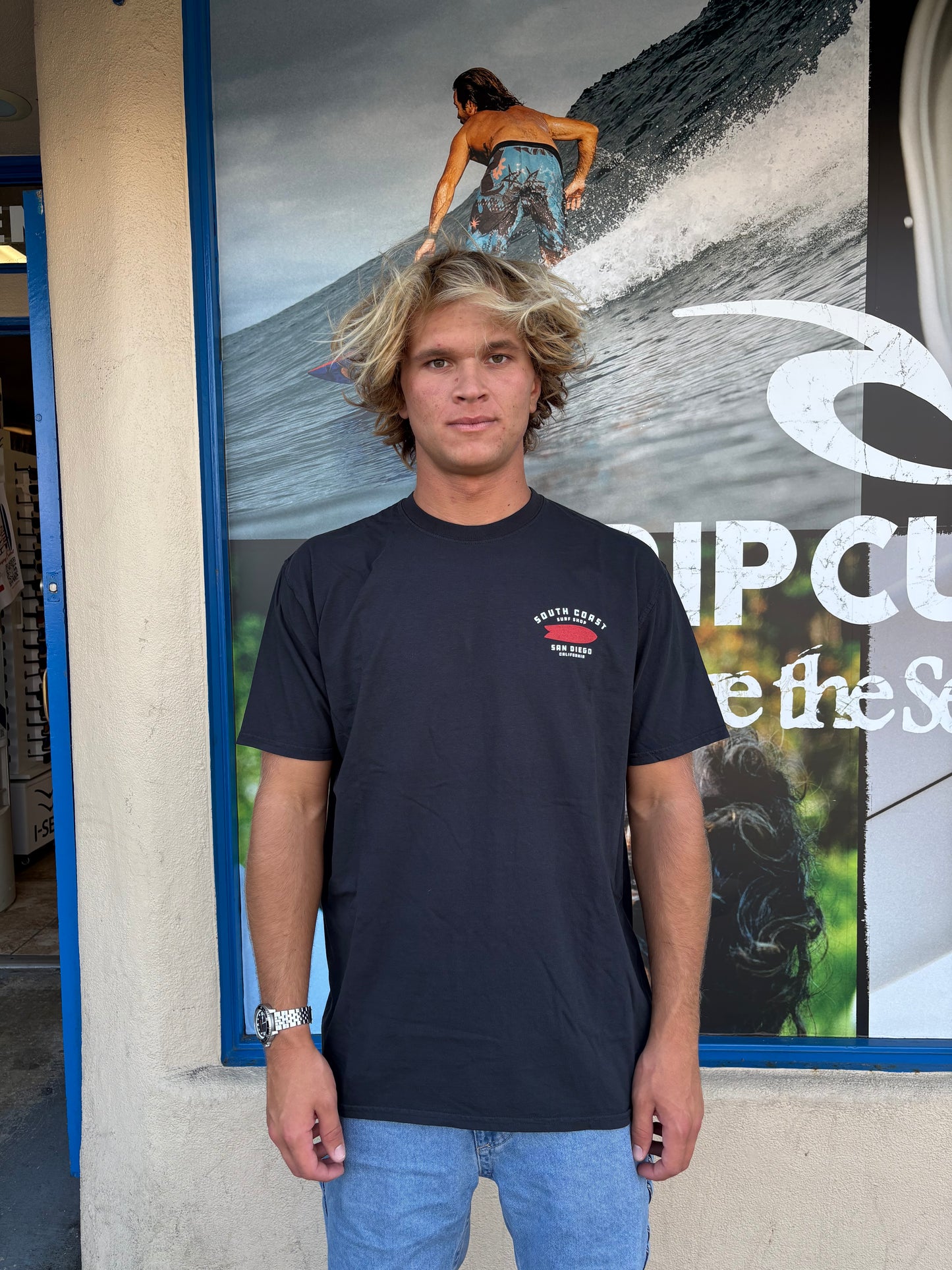 South Coast Mens Surf Check tee Black