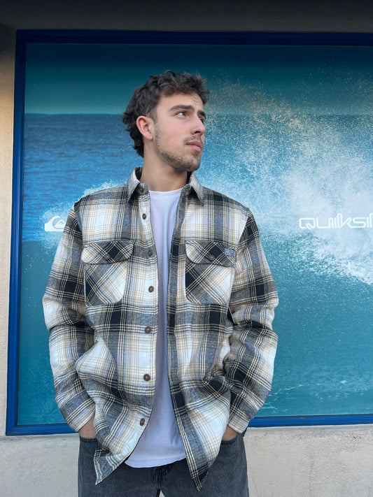 South Coast Quilt Flannel Tan/Navy