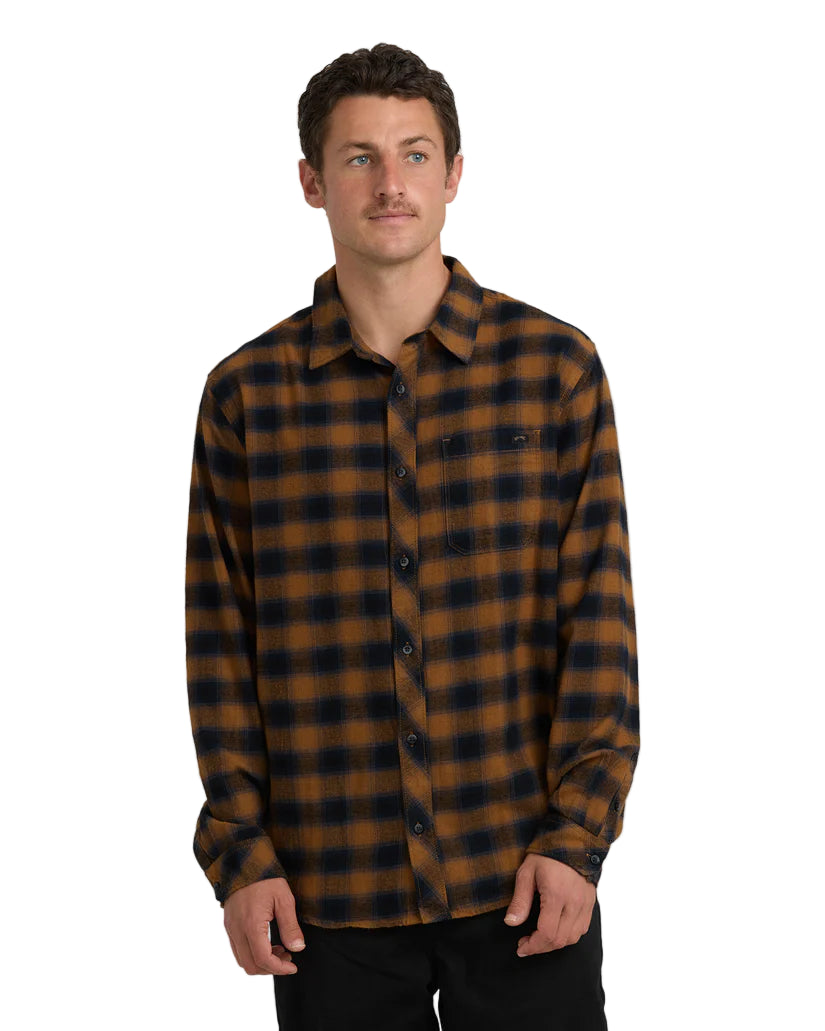 Billabong Coastline Long Sleeve Flannel Tobacco - Main Image
