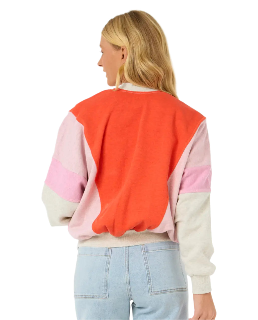 Rip Curl Women's Color Block Zip Thru Jacket Oatmeal Marle