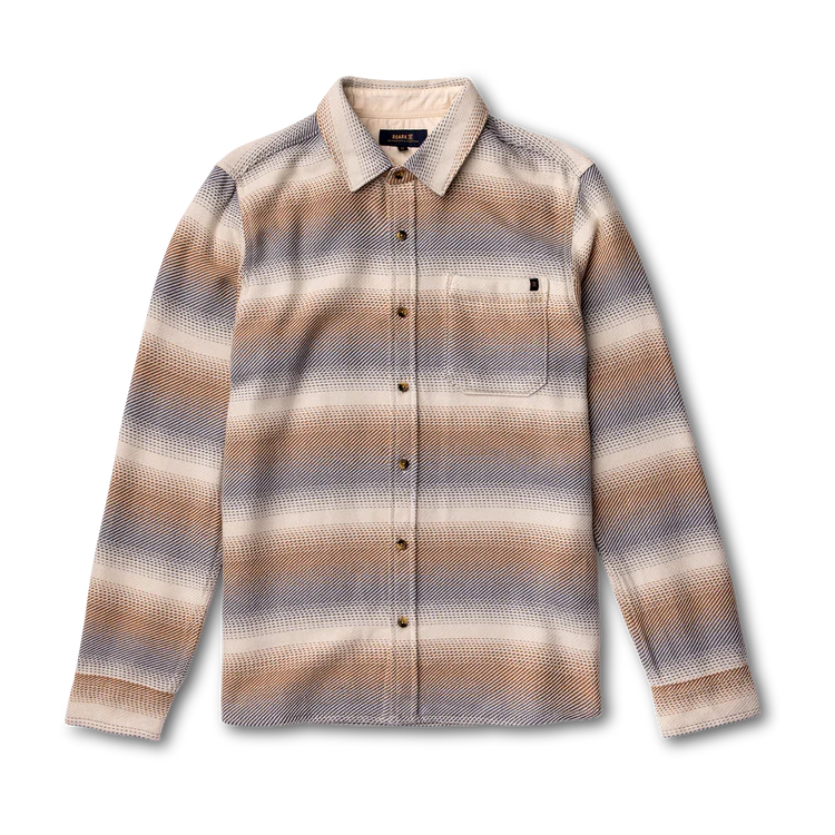 Roark Crossroads Organic Cotton Flannel Stripe Bone