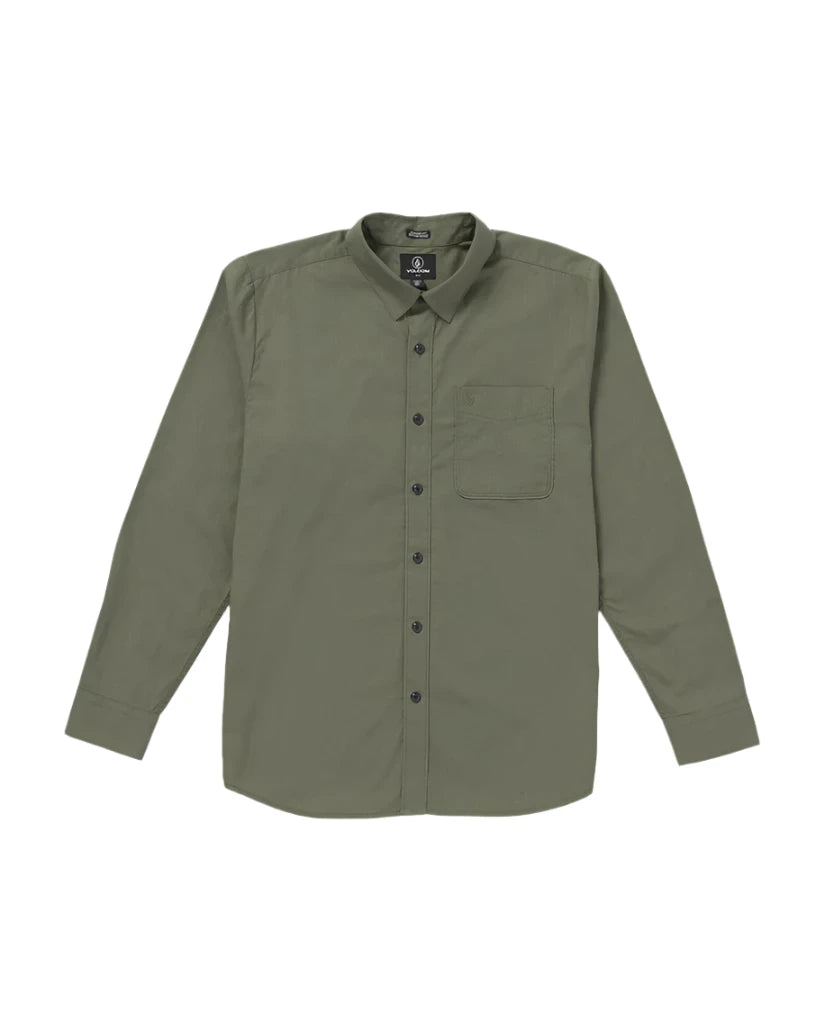 Volcom Men's Date Knight Long Sleeve Shirt Winter Moss