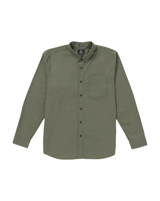 Volcom Men's Date Knight Long Sleeve Shirt Winter Moss