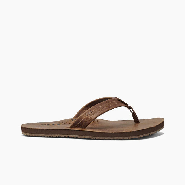 Reef Men's Draftsmen Leather Flip Flop Bronze Brown