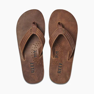 Reef Men's Draftsmen Leather Flip Flop Bronze Brown