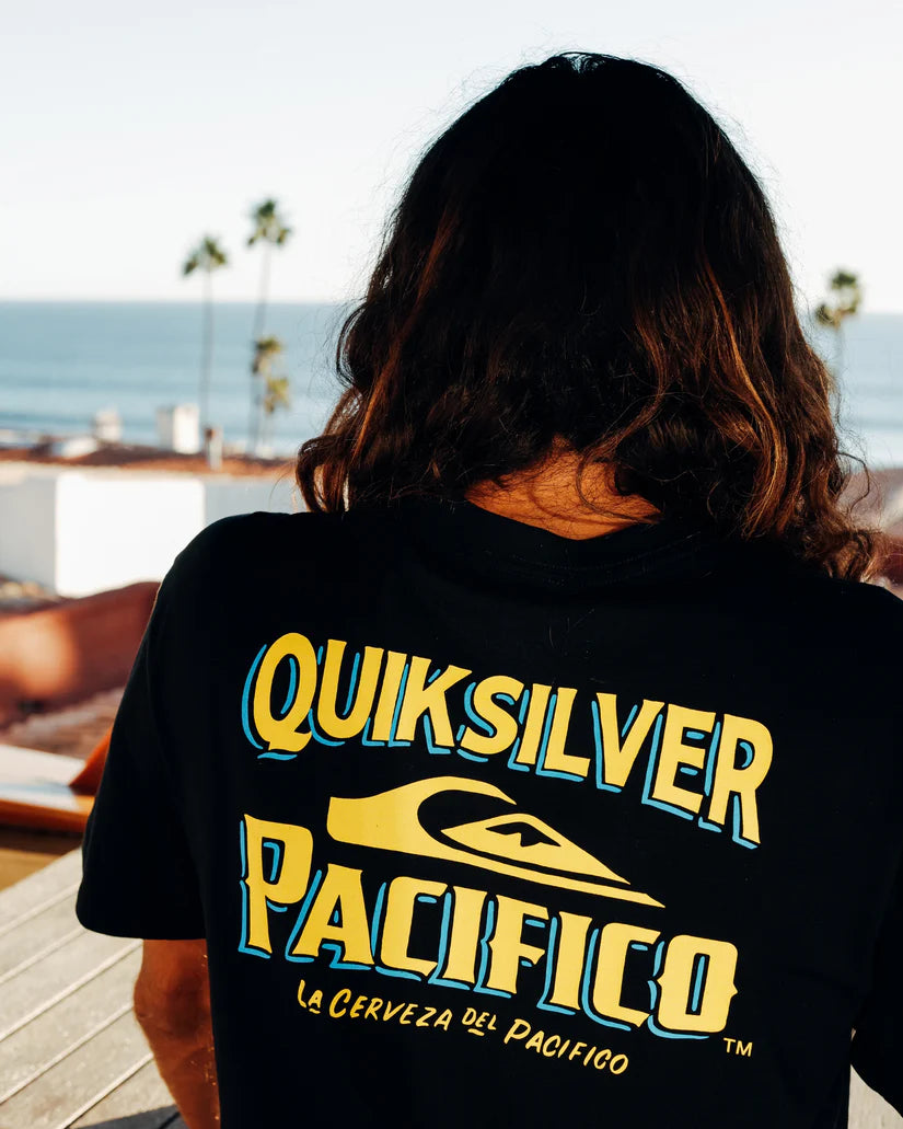 Quiksilver X Pacifico Mens Signage Tee in Black