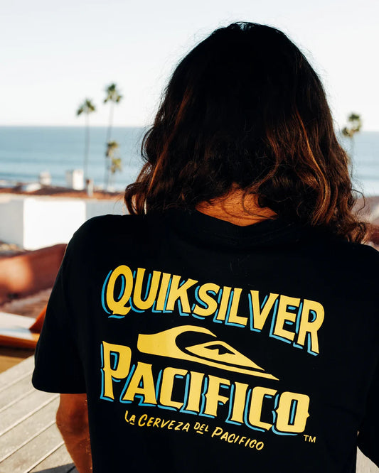 Quiksilver X Pacifico Mens Signage Tee in Black