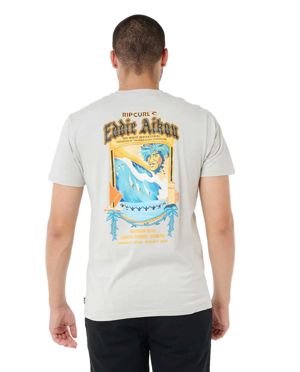 Rip Curl Eddie Would Go Poster Art Tee Silver