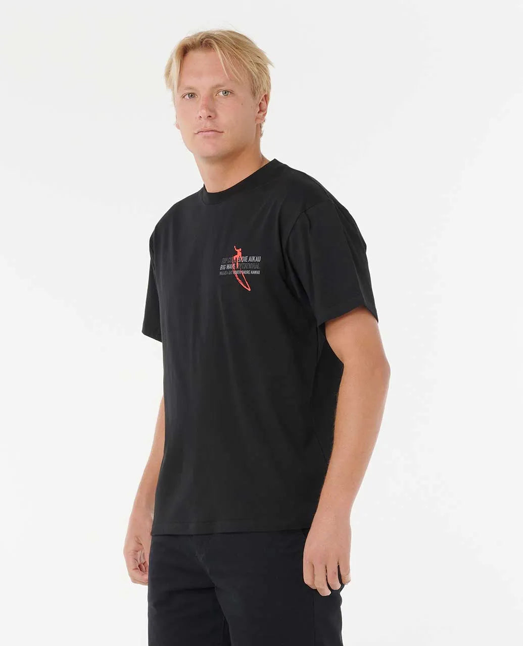 Rip Curl Mens Eddie Would Go Retro Tee Black