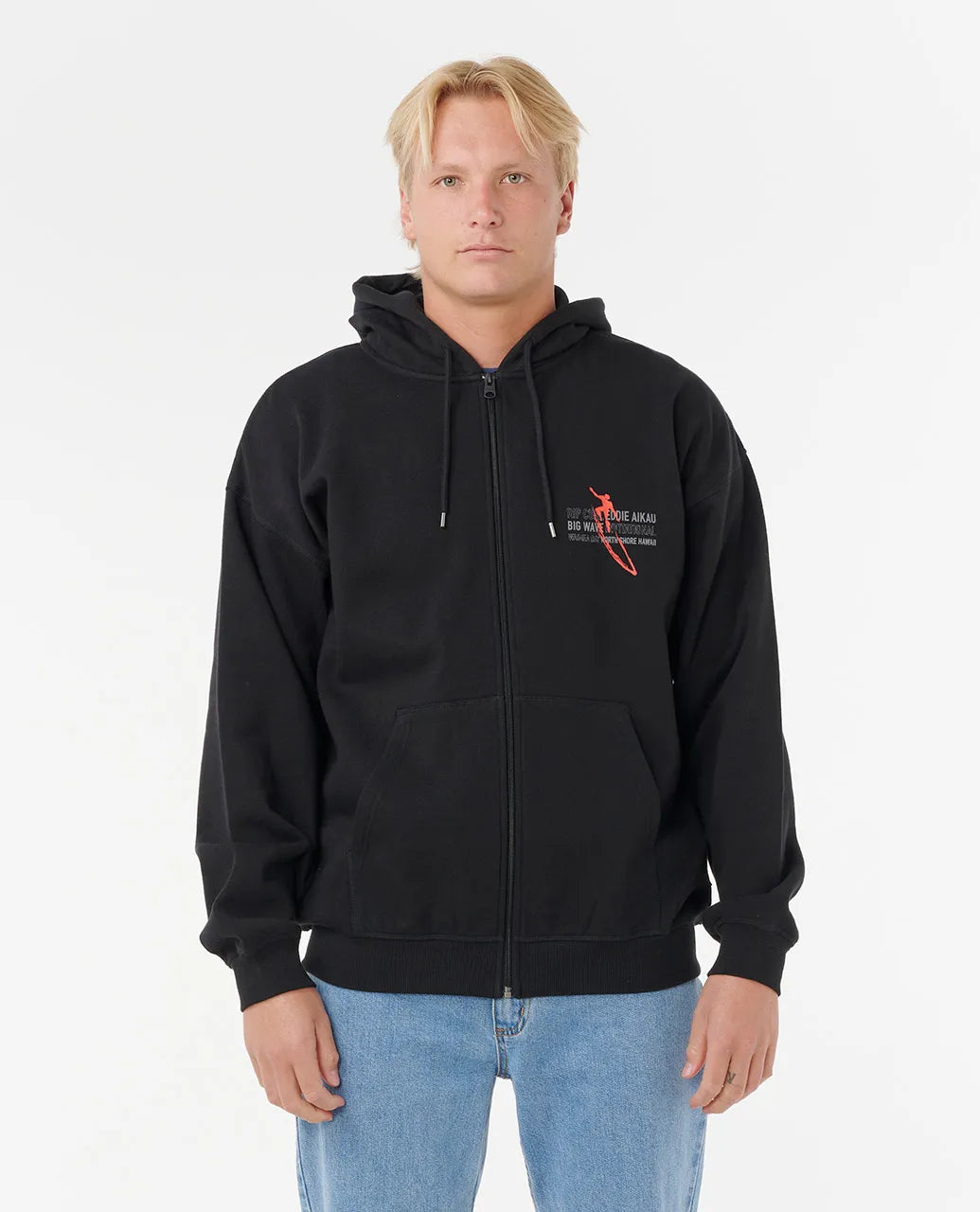 Rip Curl Mens Eddie Would Go Zip Through Hood Black