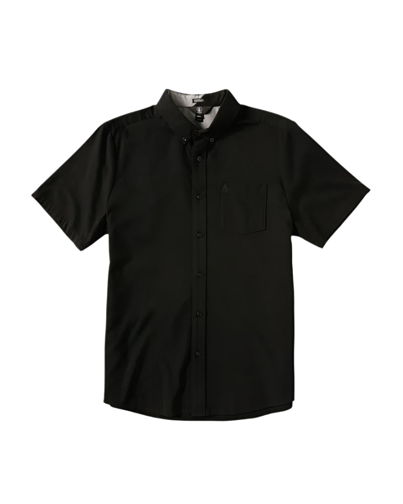 Volcom Men's Everett Oxford Short Sleeve Shirt New Black