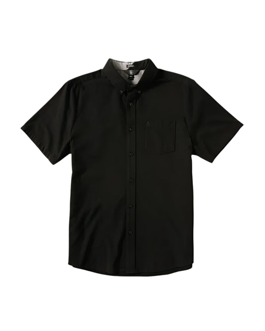 Volcom Men's Everett Oxford Short Sleeve Shirt New Black