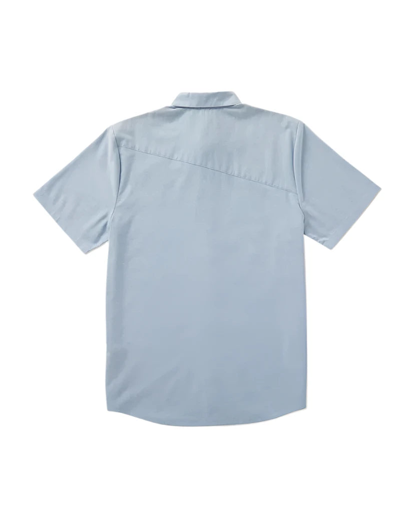 Volcom Men's Everett Oxford Short Sleeve Shirt Wrecked Indigo