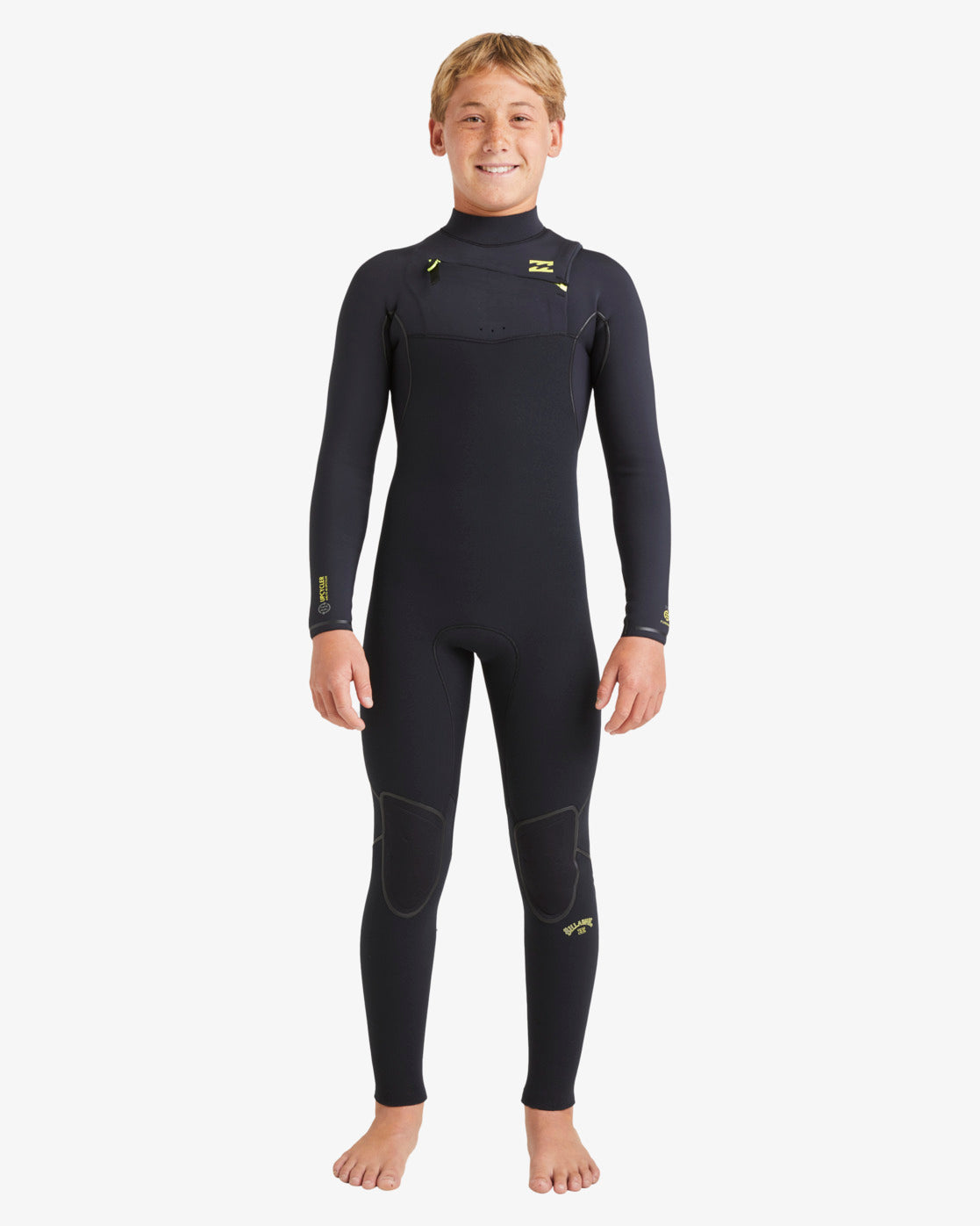 Billabong Boy's 4/3MM Furnace Natural Chest Zip Wetsuit Black