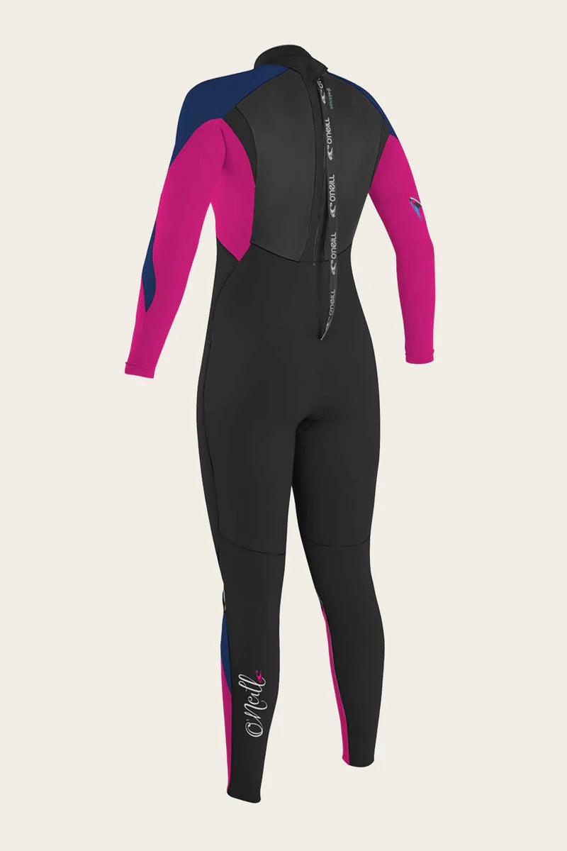 O'Neill Girl's 3/2mm Epic Back Zip Wetsuit Blk/Ber/Nvy