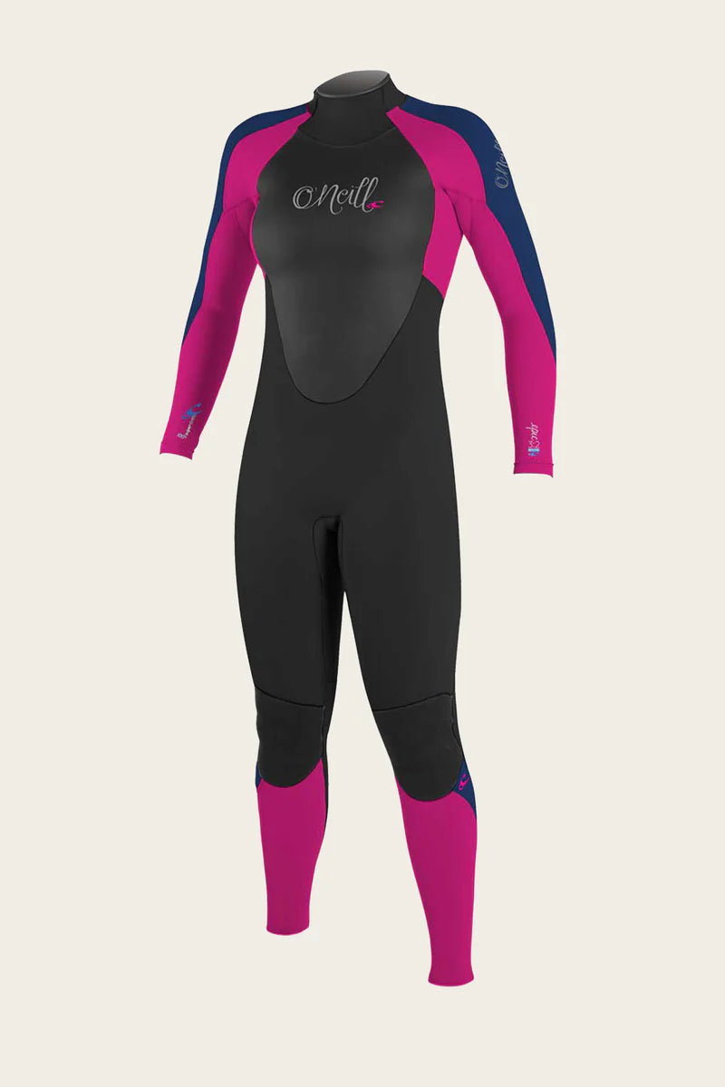 O'Neill Girl's 3/2mm Epic Back Zip Wetsuit Blk/Ber/Nvy