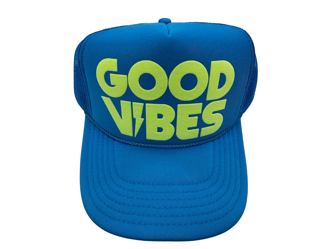 Local Beach Good Vibes Hat Neon Blue