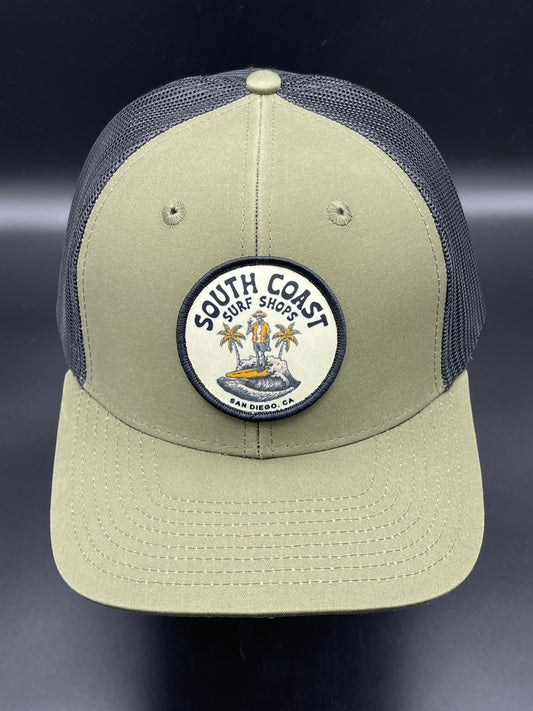 South Coast Adult Skelly Trucker Olive-Black