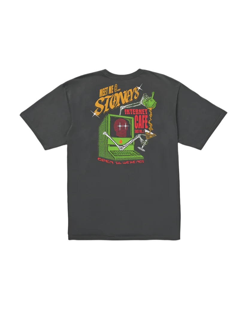 Volcom Men's Internet Cafe Short Sleeve Tee Stealth