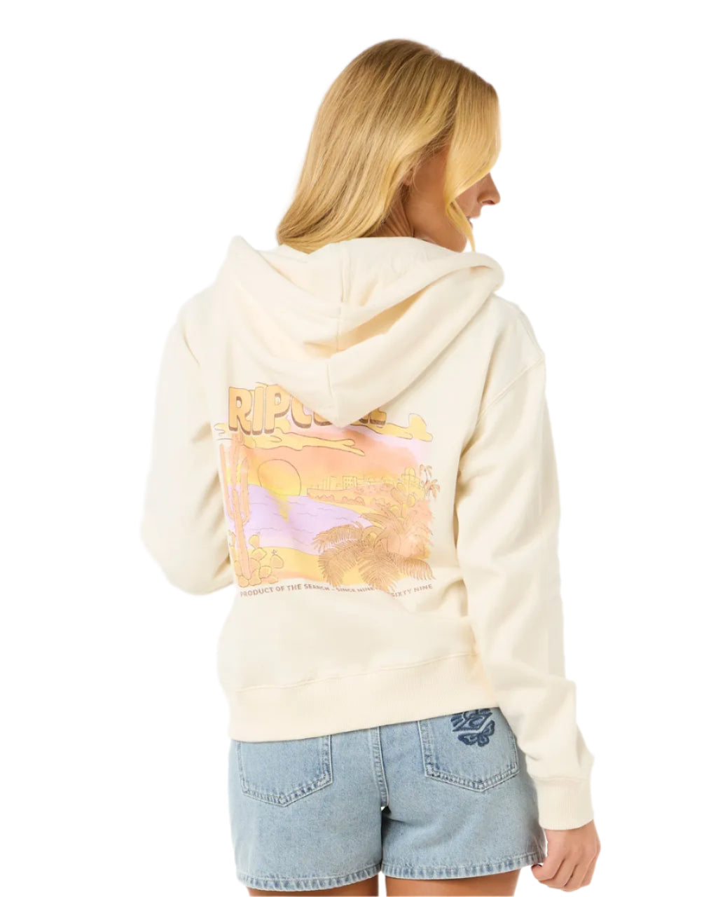 Rip Curl Women's La Paloma Relaxed Zip Through Hoodie Bone