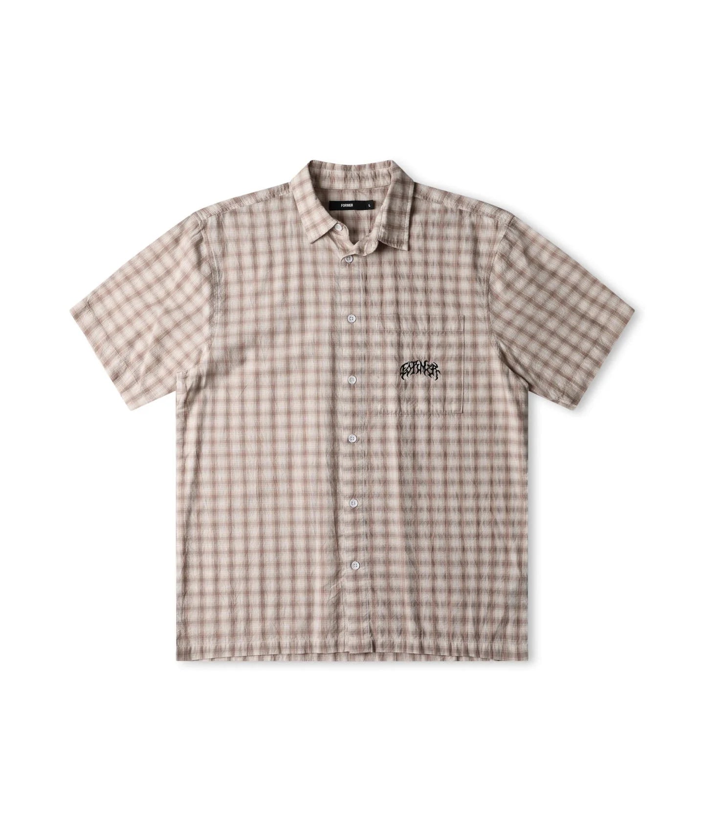 Former Manners Check Short Sleeve Shirt Taupe