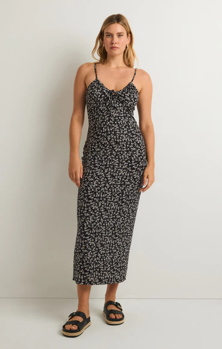 Z Supply Melinda Gia Ditsy Midi Dress Black