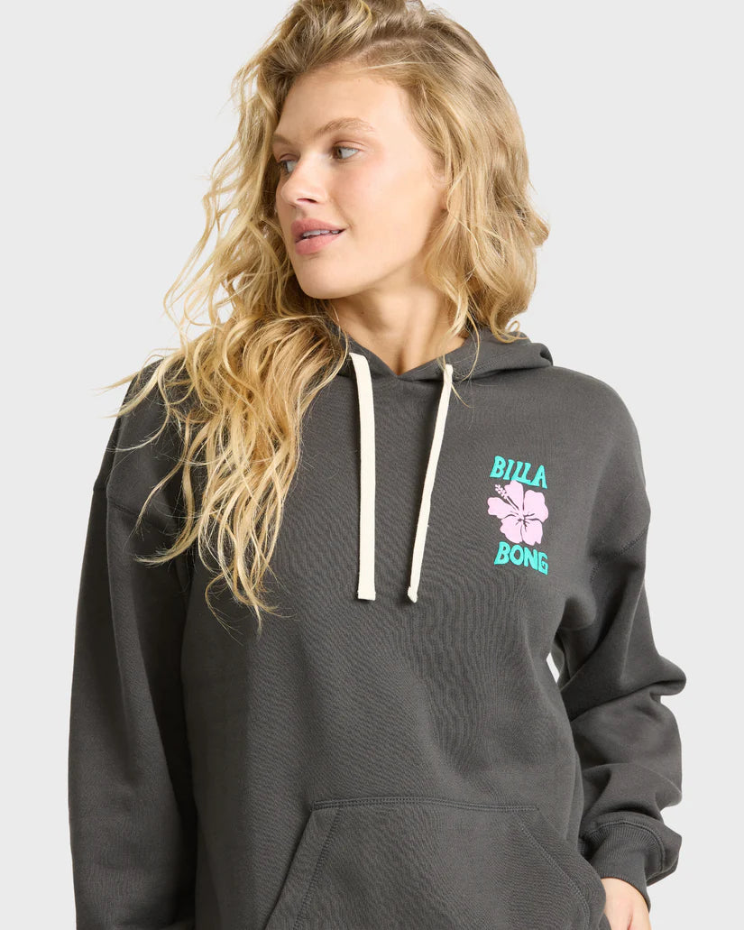 Billabong Women's Midnight Session Pullover Hoodie Off Black