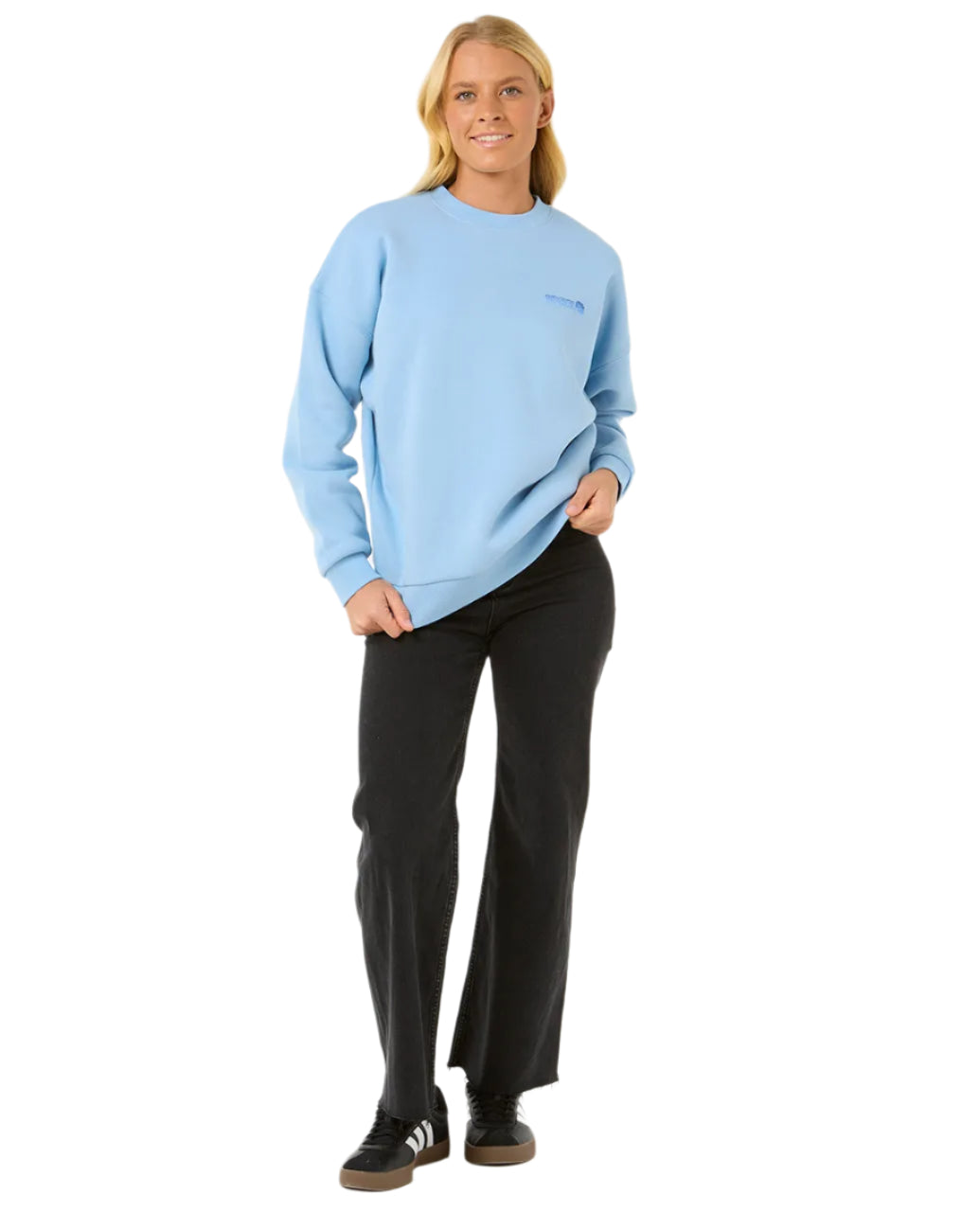 Rip Curl Women's Ocean Tech Heritage Crew Mid Blue